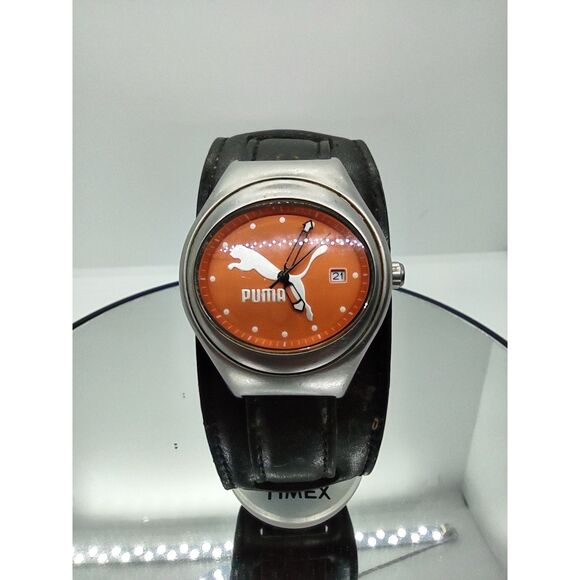 Puma PM550 Orange Face W/ Date Vintage Watch - Picture 2 of 8